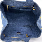 Prada Canapa Tote 2-Way Handbag Denim Navy — view 8