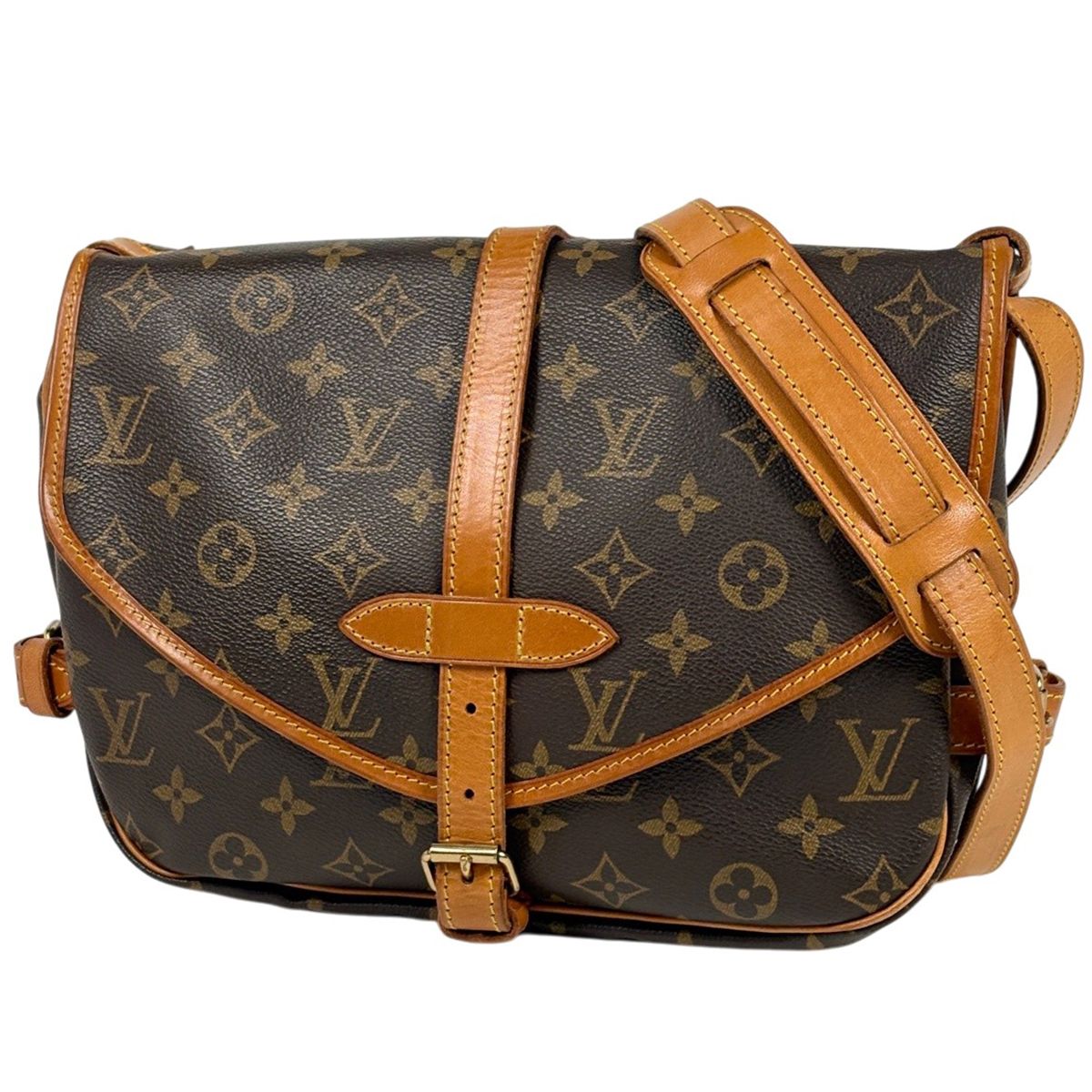 Louis Vuitton Saumur 30 Crossbody Shoulder Bag Monogram Brown