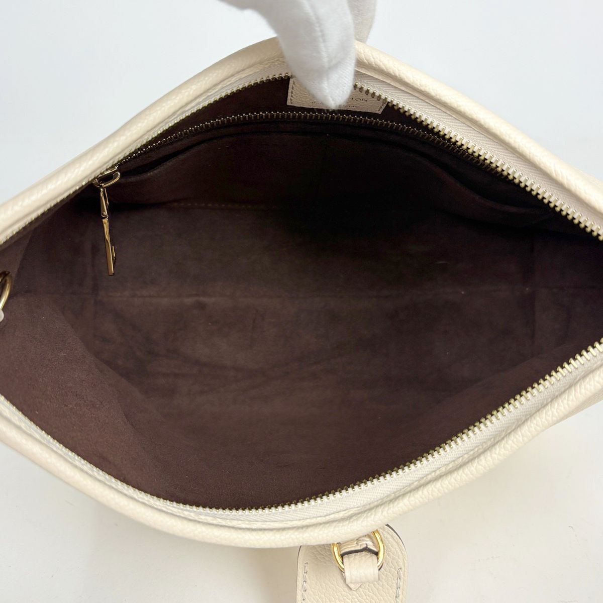 Louis Vuitton Carryall Zip NM PM Shoulder Bag Monogram Empreinte Cream — view 7
