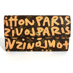 Louis Vuitton Wallet Pochette Porte-Monnaie Cles Monogram Graffiti Canvas Orange