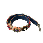 Fendi Shoulder Strap White Blue Multi Studs Flower Leather — view 2