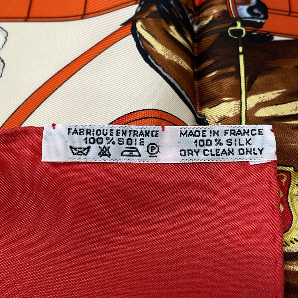 Hermes Scarf Carre 90 Orange Multi Real Escuela Andaluza Del Arte Equestre Horse — view 3