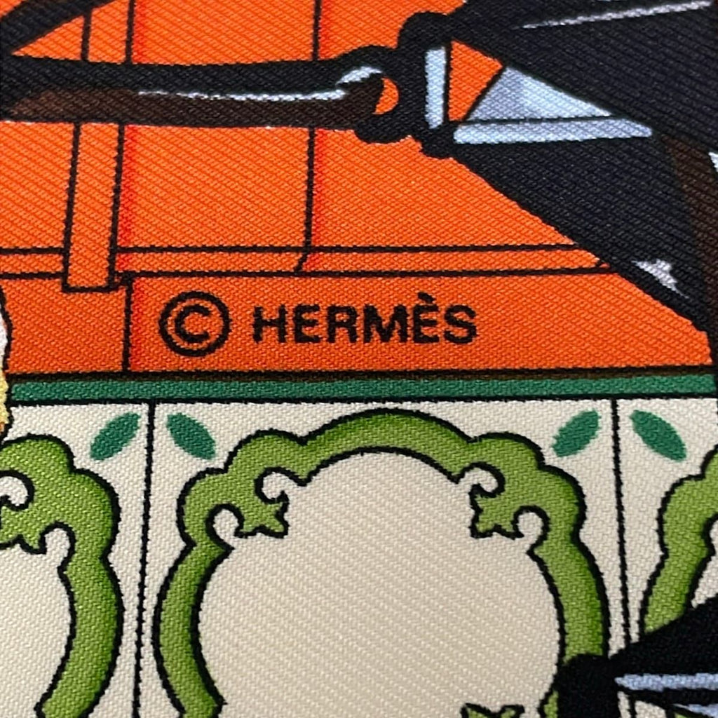 Hermes Scarf Carre 90 Orange Multi Real Escuela Andaluza Del Arte Equestre Horse — view 2