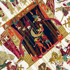 Hermes Scarf Carre 90 Dark Navy Bordeaux Multi Letemrs Des Marionettes — view 4