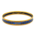 Hermes Bangle Enamel PM Gold Blue Chaine D'ancre Cloisonne Bracelet