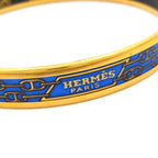 Hermes Bangle Enamel PM Gold Blue Chaine D'ancre Cloisonne Bracelet — view 5