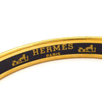 Hermes Bangle Enamel PM Gold Blue Chaine D'ancre Cloisonne Bracelet — view 4