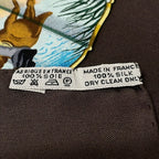 Hermes Scarf Carre 90 Dark Brown Multi Brise de Charme — view 3