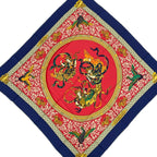 Hermes Scarf Carre 90 Dark Navy Red Yellow Nikko