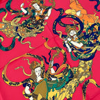 Hermes Scarf Carre 90 Dark Navy Red Yellow Nikko — view 4
