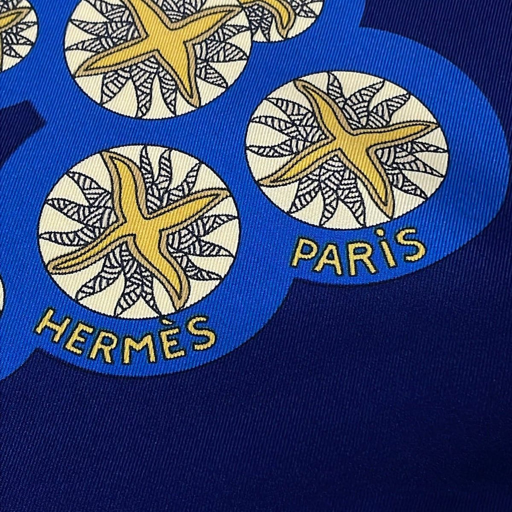 Hermes Scarf Carre 90 Blue Dark Navy Multi le Roy Soleil — view 2