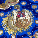 Hermes Scarf Carre 90 Blue Dark Navy Multi le Roy Soleil — view 4
