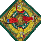 Hermes Scarf Carre 90 Green Red Multi Casques Et Plumets