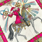 Hermes Scarf Carre 90 White Blue Pink Multi Feu D'artifice — view 4