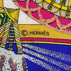 Hermes Scarf Carre 90 White Blue Pink Multi Feu D'artifice — view 2