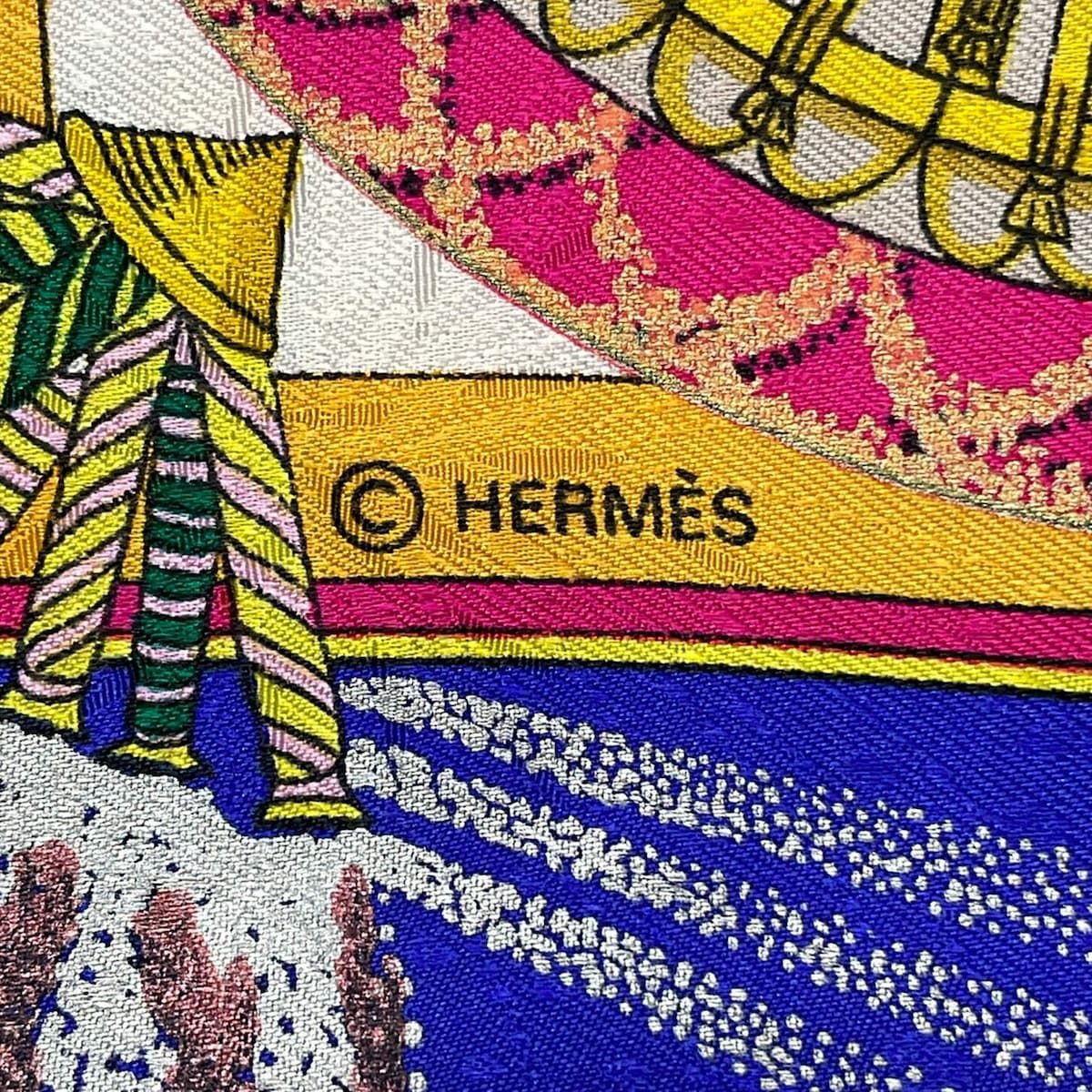 Hermes Scarf Carre 90 White Blue Pink Multi Feu D'artifice — view 2