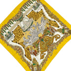 Hermes Scarf Carre 90 Yellow Light Gray Multi le Paradis du