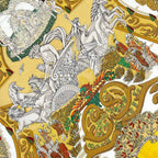 Hermes Scarf Carre 90 Yellow Light Gray Multi le Paradis du — view 4