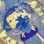 Hermes Scarf Carre 90 Blue Purple Yellow Chapeau! — view 4