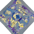 Hermes Scarf Carre 90 Blue Purple Yellow Chapeau!