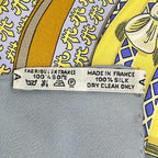 Hermes Scarf Carre 90 Blue Purple Yellow Chapeau! — view 3