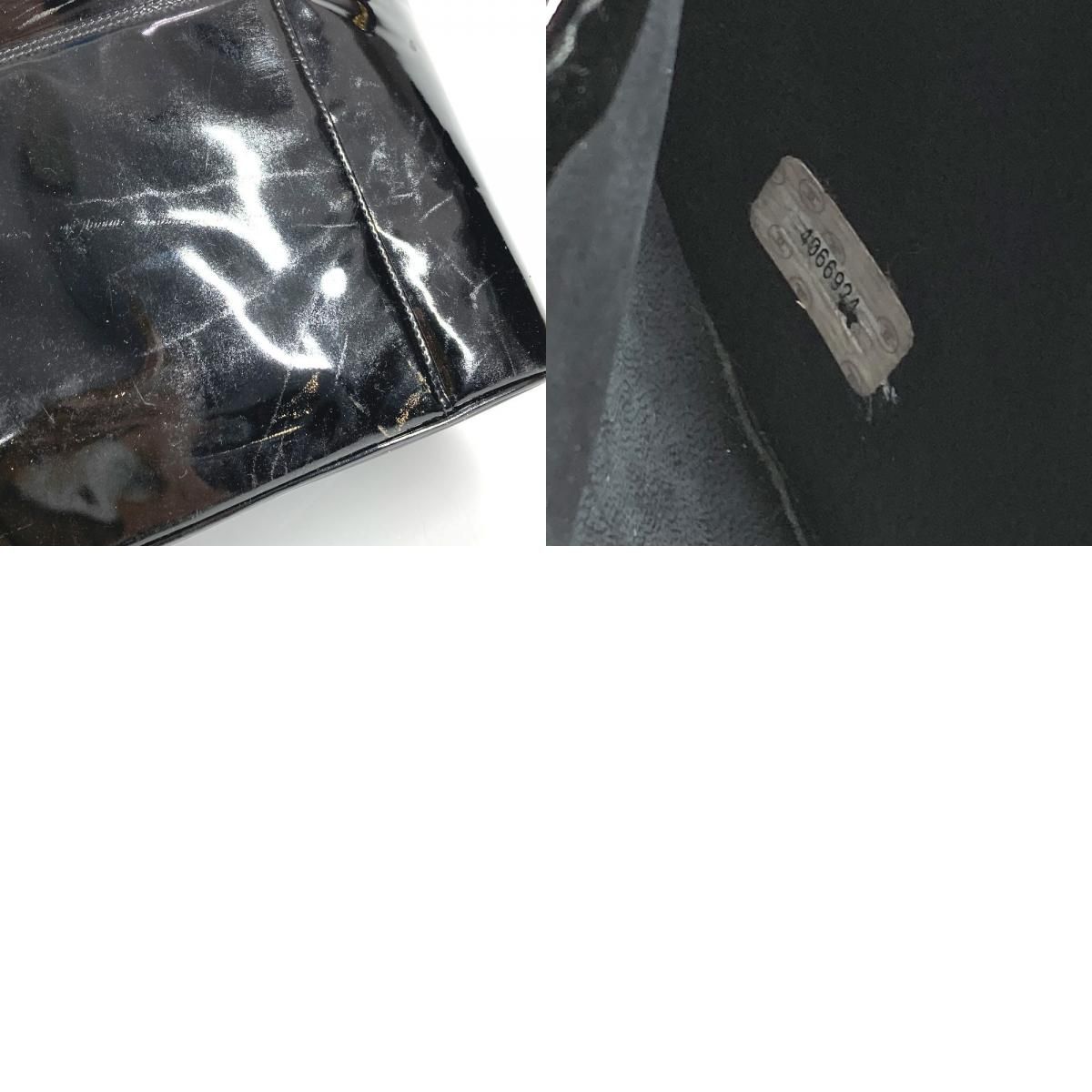 Chanel Handbag CC Logo Vanity Bag Patent Leather Black — view 9