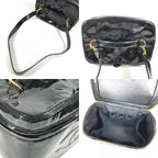 Chanel Handbag CC Logo Vanity Bag Patent Leather Black — view 7