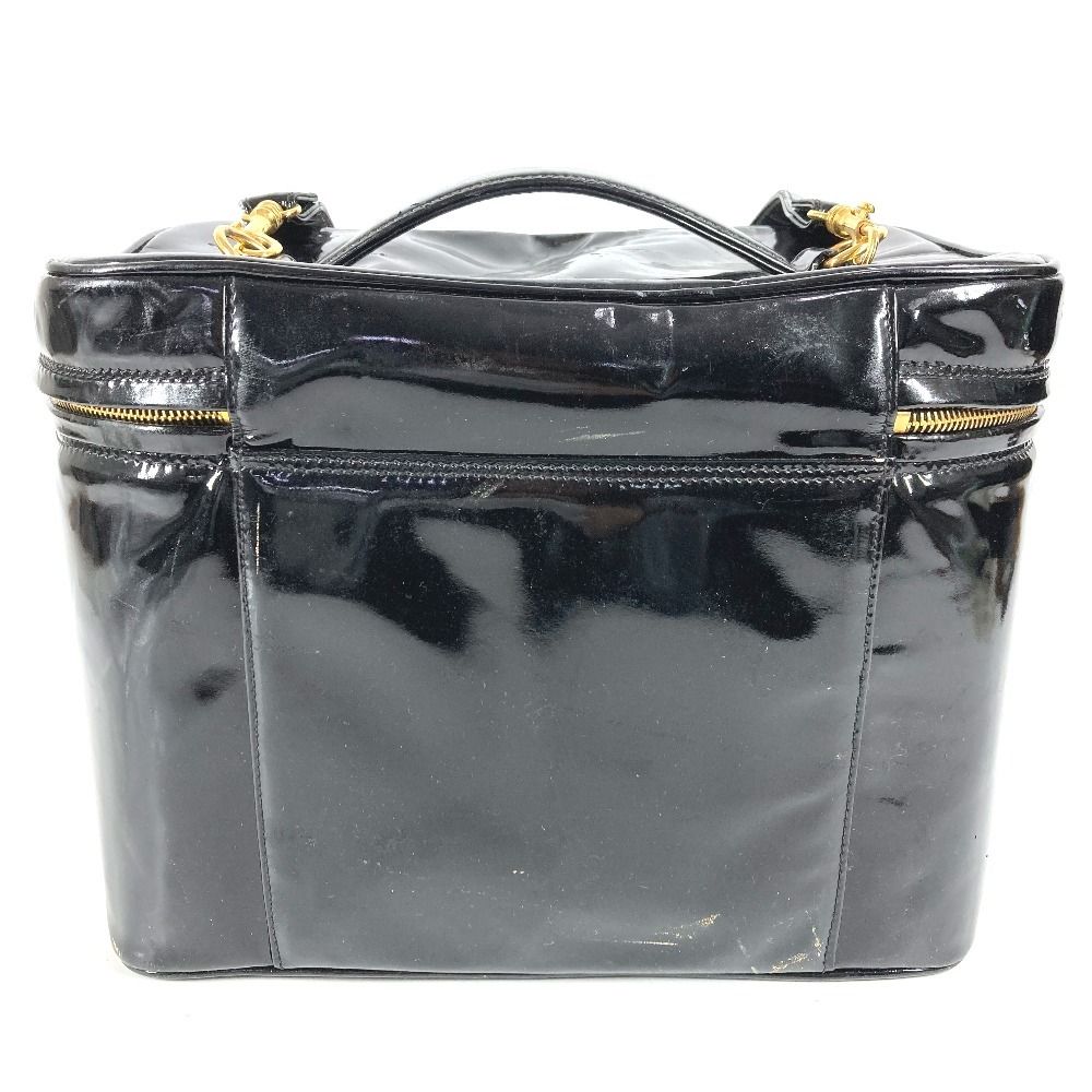 Chanel Handbag CC Logo Vanity Bag Patent Leather Black — view 2