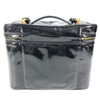 Chanel Handbag CC Logo Vanity Bag Patent Leather Black — view 2