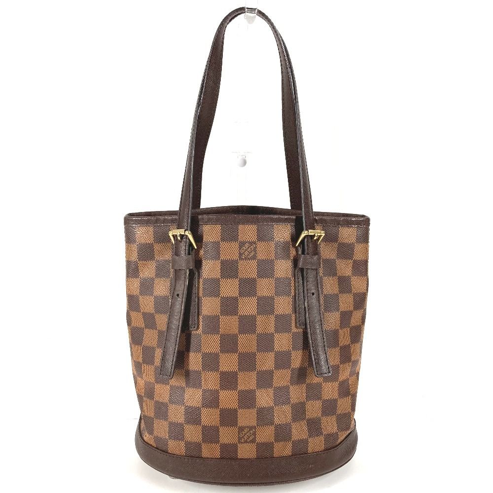 Louis Vuitton Shoulder Bag Marais Damier Canvas Ebene Brown