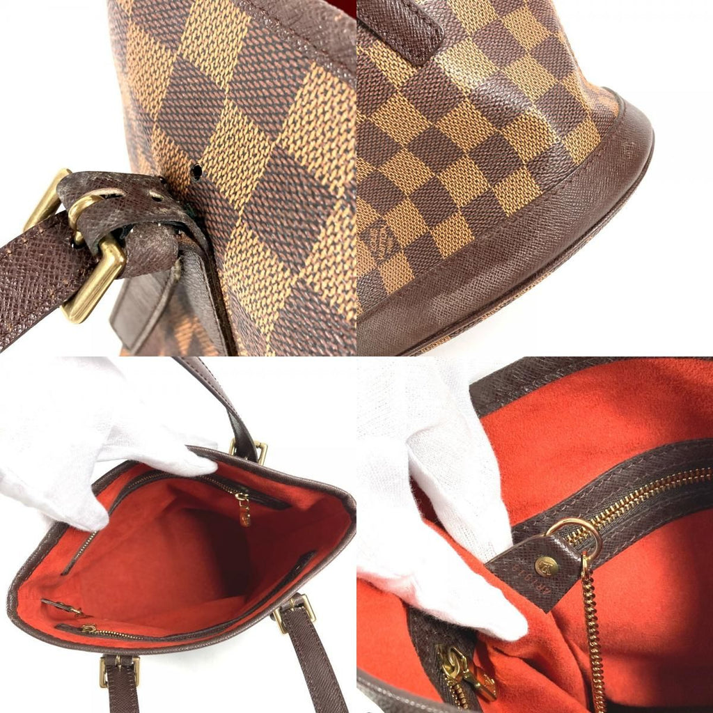 Louis Vuitton Shoulder Bag Marais Damier Canvas Ebene Brown — view 8