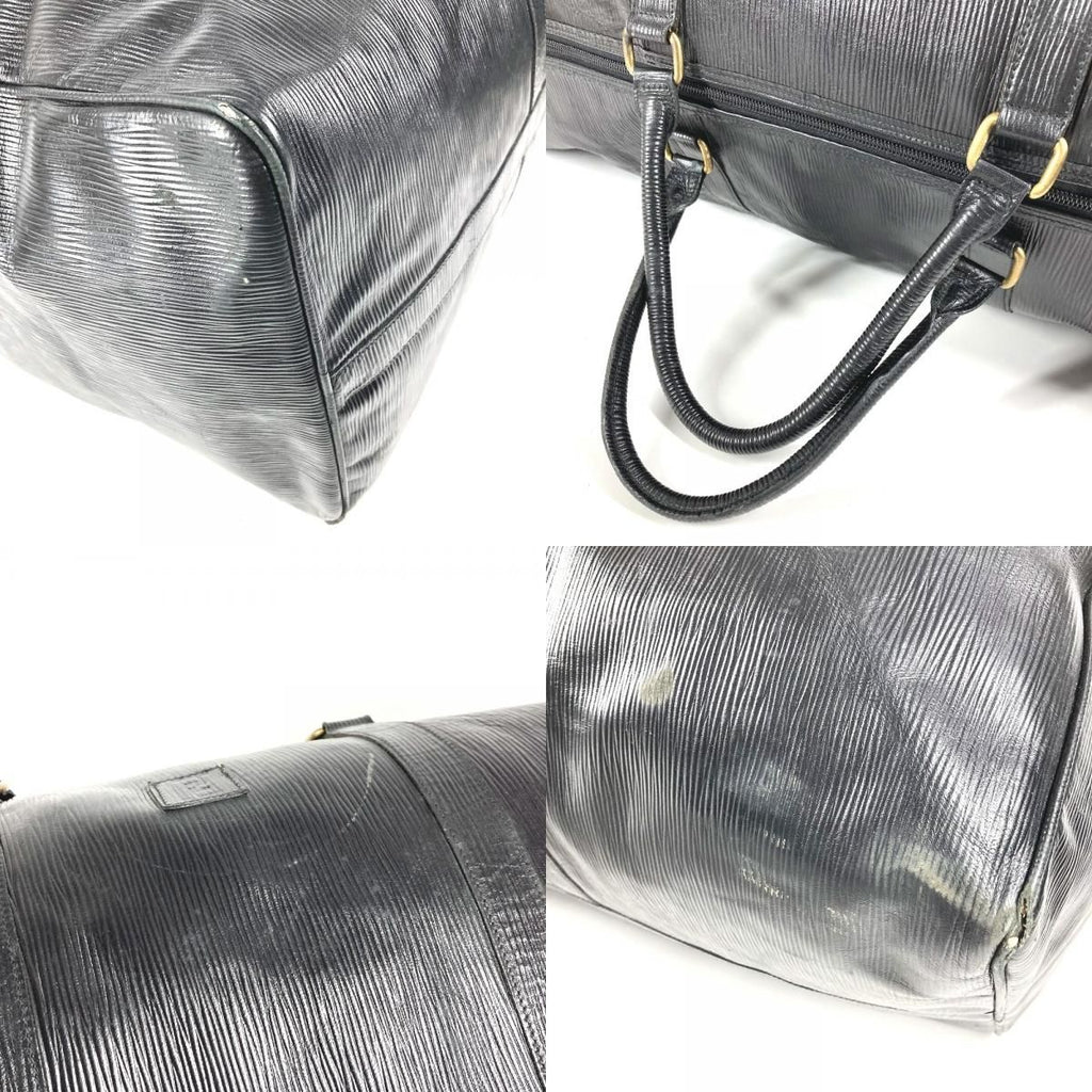 Fendi Boston Bag FF Logo Leather Black — view 7