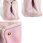 Prada Handbag Canapa Logo Mini Canvas Pink — view 9