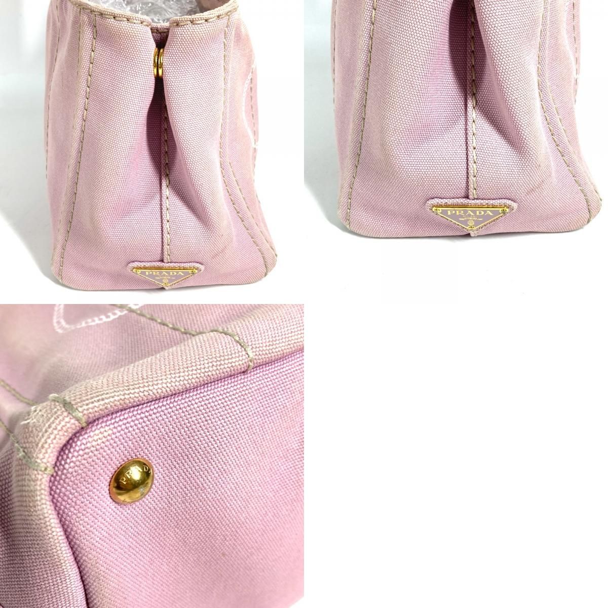 Prada Handbag Canapa Logo Mini Canvas Pink — view 9