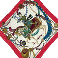 Hermes Scarf Carre 90 Red Ivory Multi Timpani Player