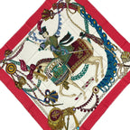 Hermes Scarf Carre 90 Red Ivory Multi Timpani Player