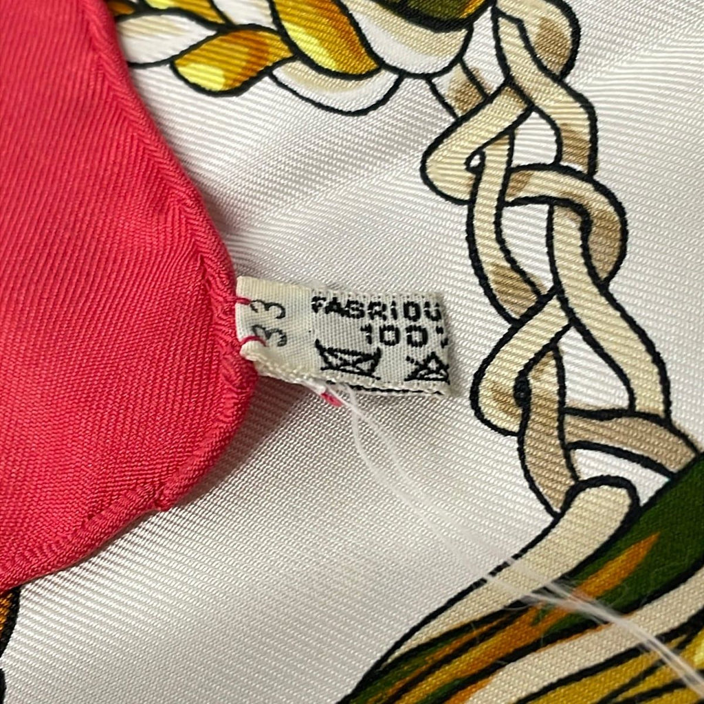 Hermes Scarf Carre 90 Red Ivory Multi Timpani Player — view 3