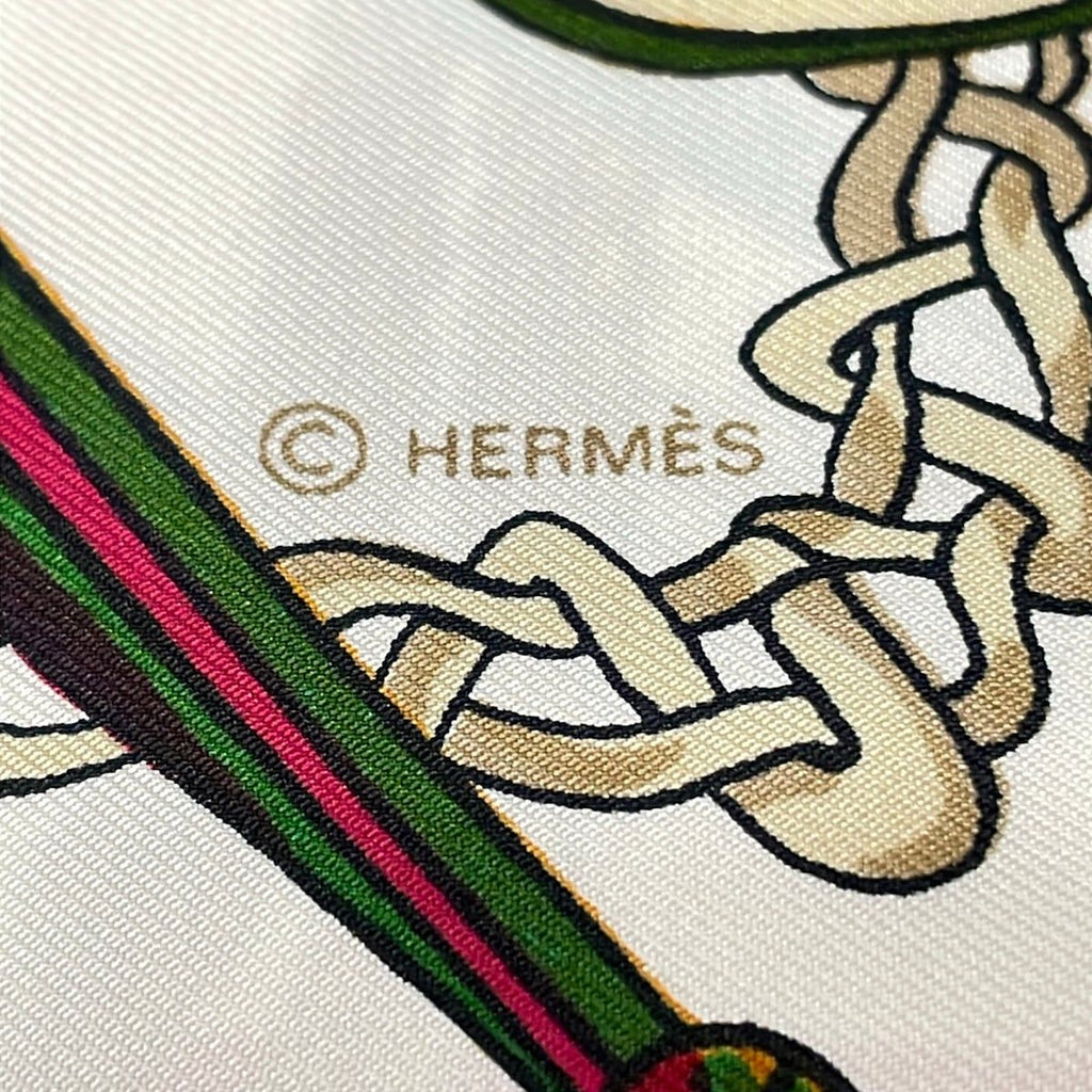 Hermes Scarf Carre 90 Red Ivory Multi Timpani Player — view 2
