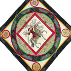 Hermes Scarf Carre 90 Black Red Multi Feux D'artifice