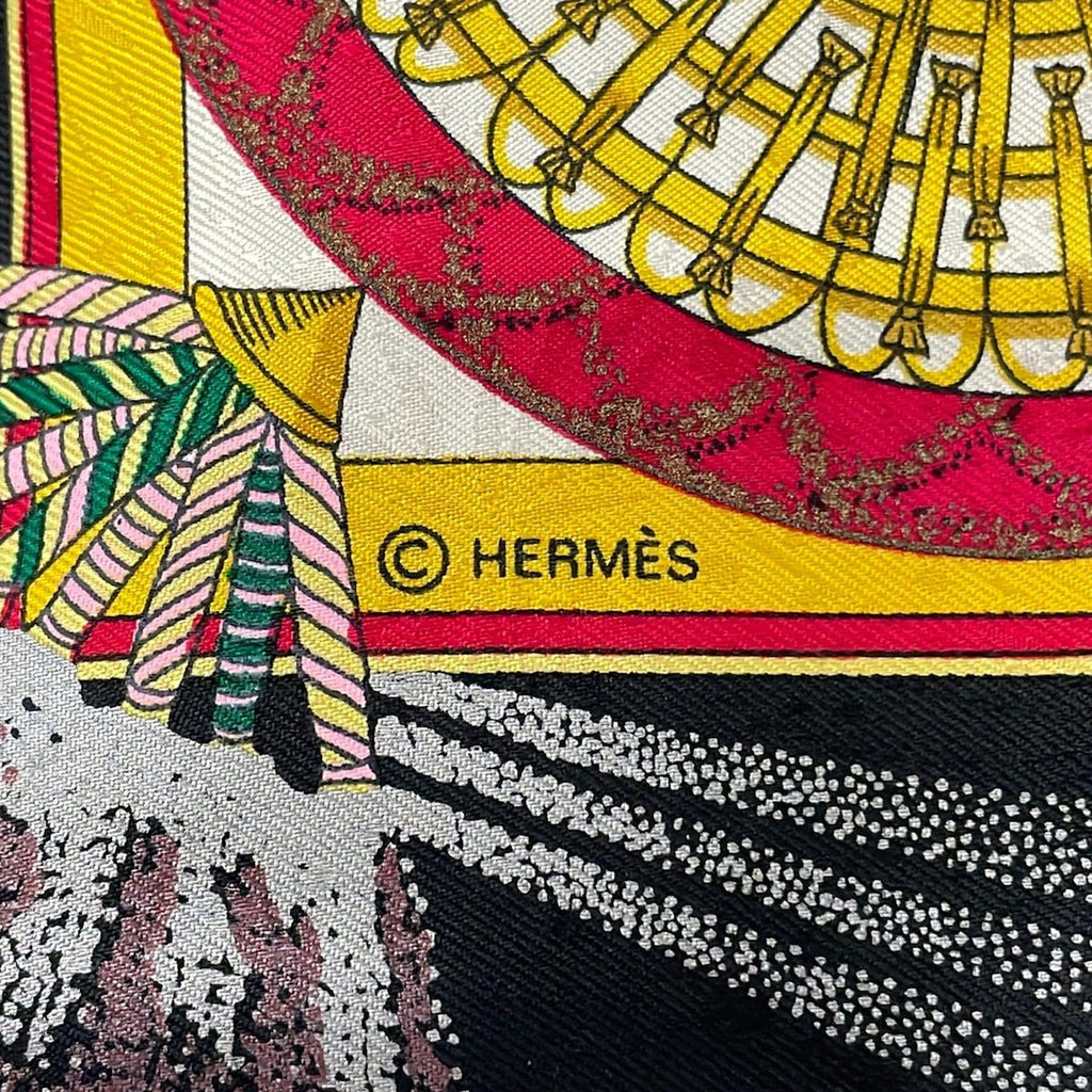 Hermes Scarf Carre 90 Black Red Multi Feux D'artifice — view 2