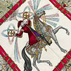 Hermes Scarf Carre 90 Black Red Multi Feux D'artifice — view 4
