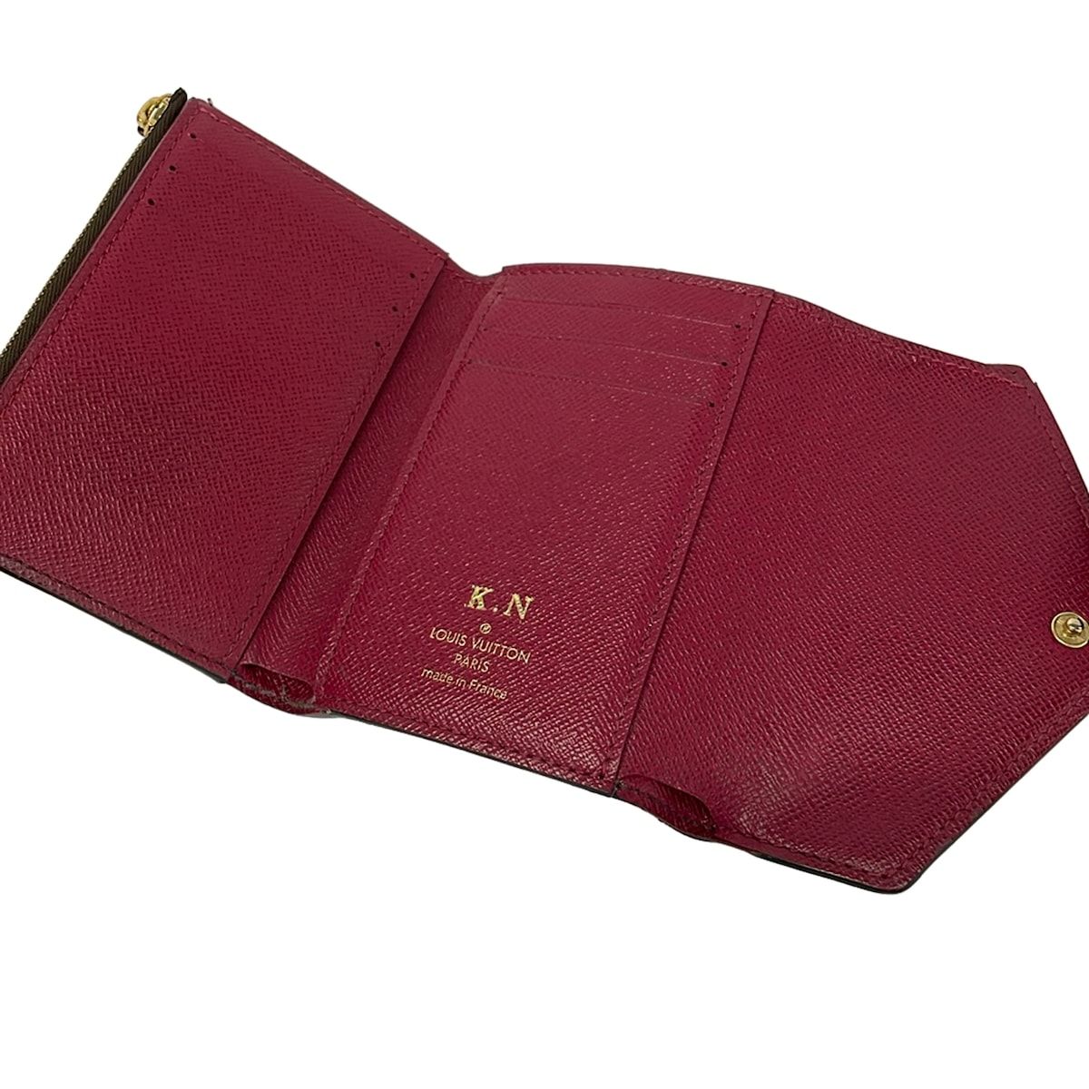 Louis Vuitton Trifold Wallet Monogram Portefeuille Victorine Fuchsia Initial — view 3