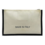 Celine Clutch Ivory Black Textile Logo Leather — view 3