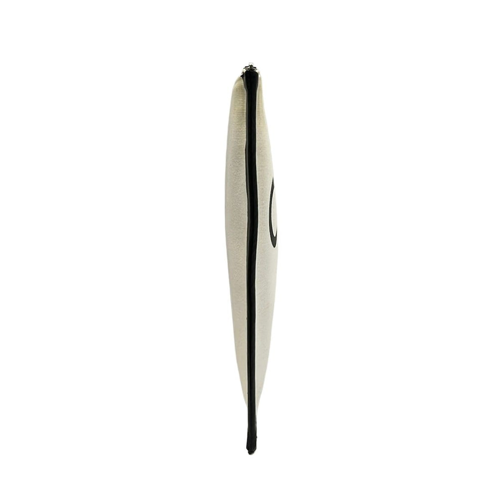 Celine Clutch Ivory Black Textile Logo Leather — view 2