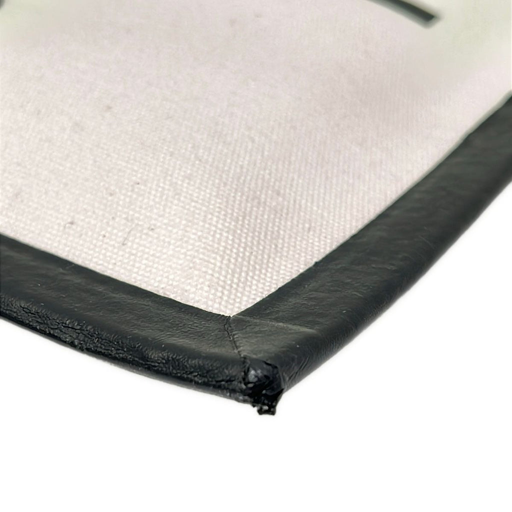 Celine Clutch Ivory Black Textile Logo Leather — view 6
