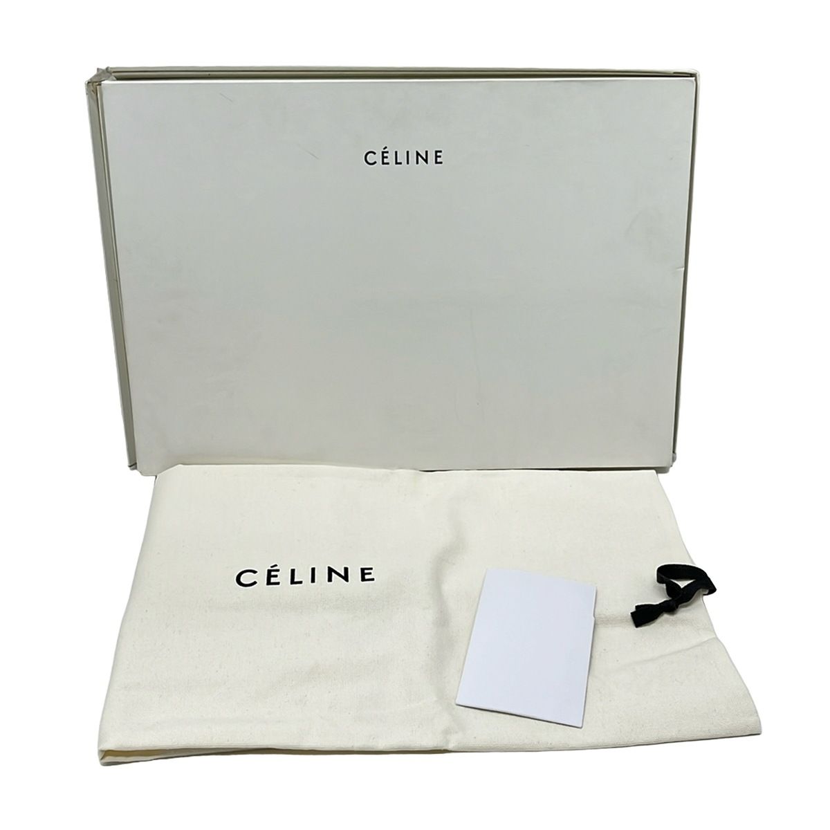 Celine Clutch Ivory Black Textile Logo Leather — view 8