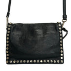 Prada Shoulder Bag Etiquette Black Silver Studs Leather — view 3