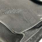 Prada Shoulder Bag Etiquette Black Silver Studs Leather — view 6
