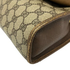 Gucci Shoulder Bag Vintage 156 01 031 Beige Dark Brown Multi External Chain — view 6