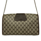 Gucci Shoulder Bag Vintage 156 01 031 Beige Dark Brown Multi External Chain — view 3